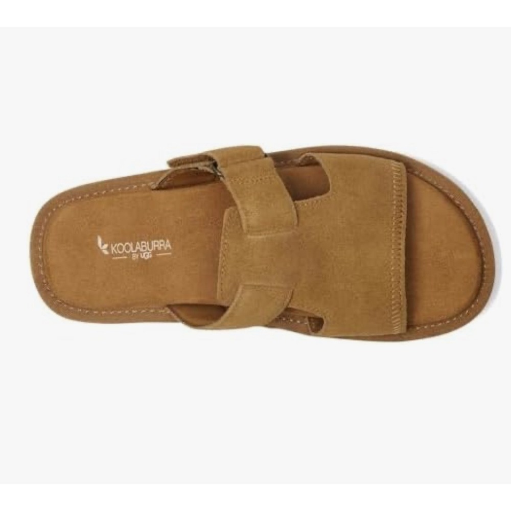 Koolaburra Tan Suede Platform Slide Sandals - Picture 5 of 13